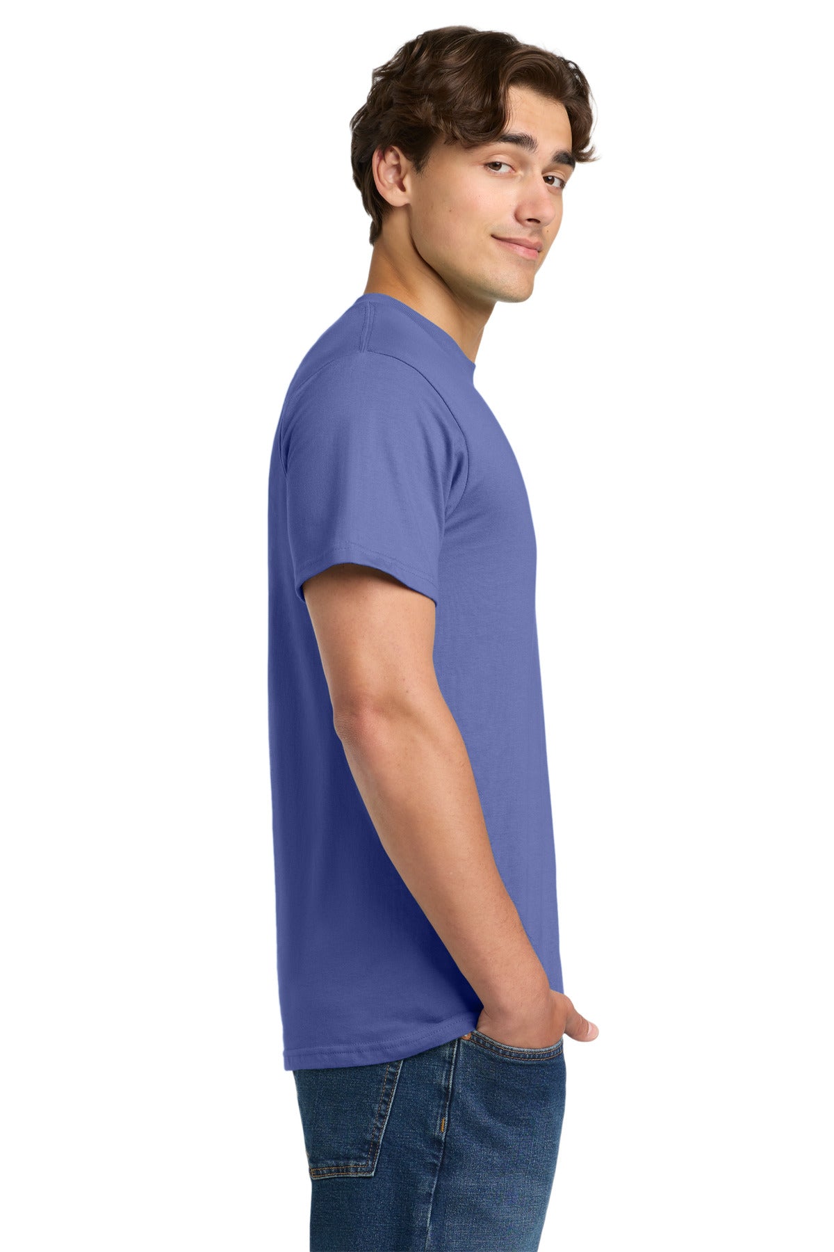Gildan Hammer T-Shirt. H000 - Flo Blue - side
