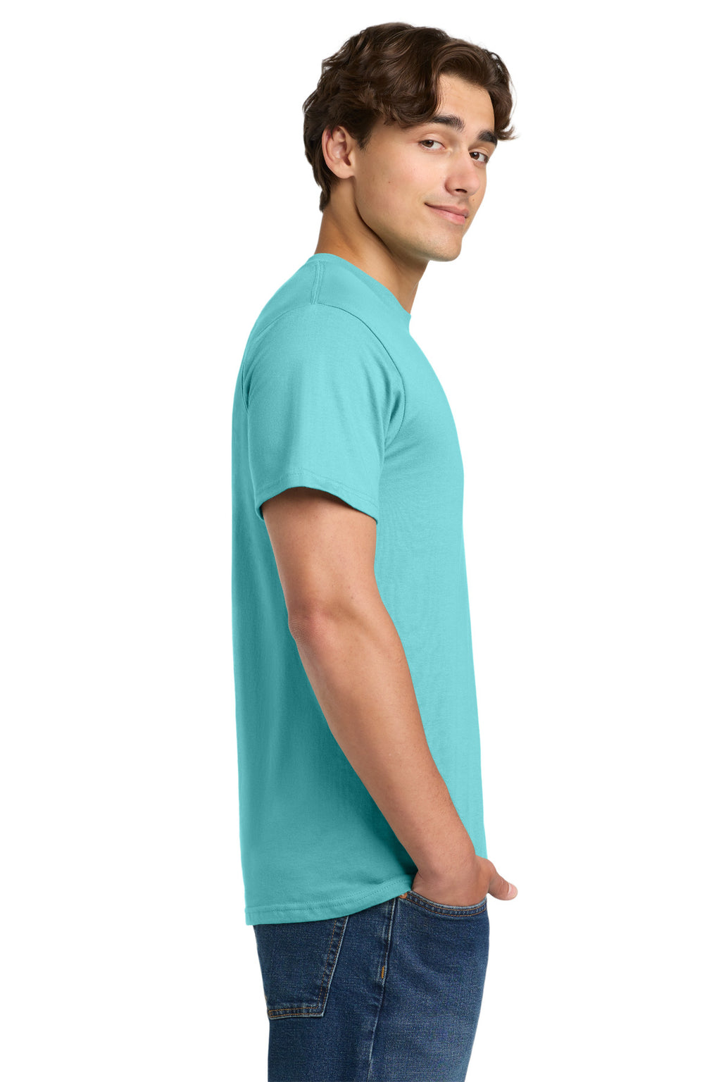 Gildan Hammer T-Shirt. H000 - Lagoon Blue - side