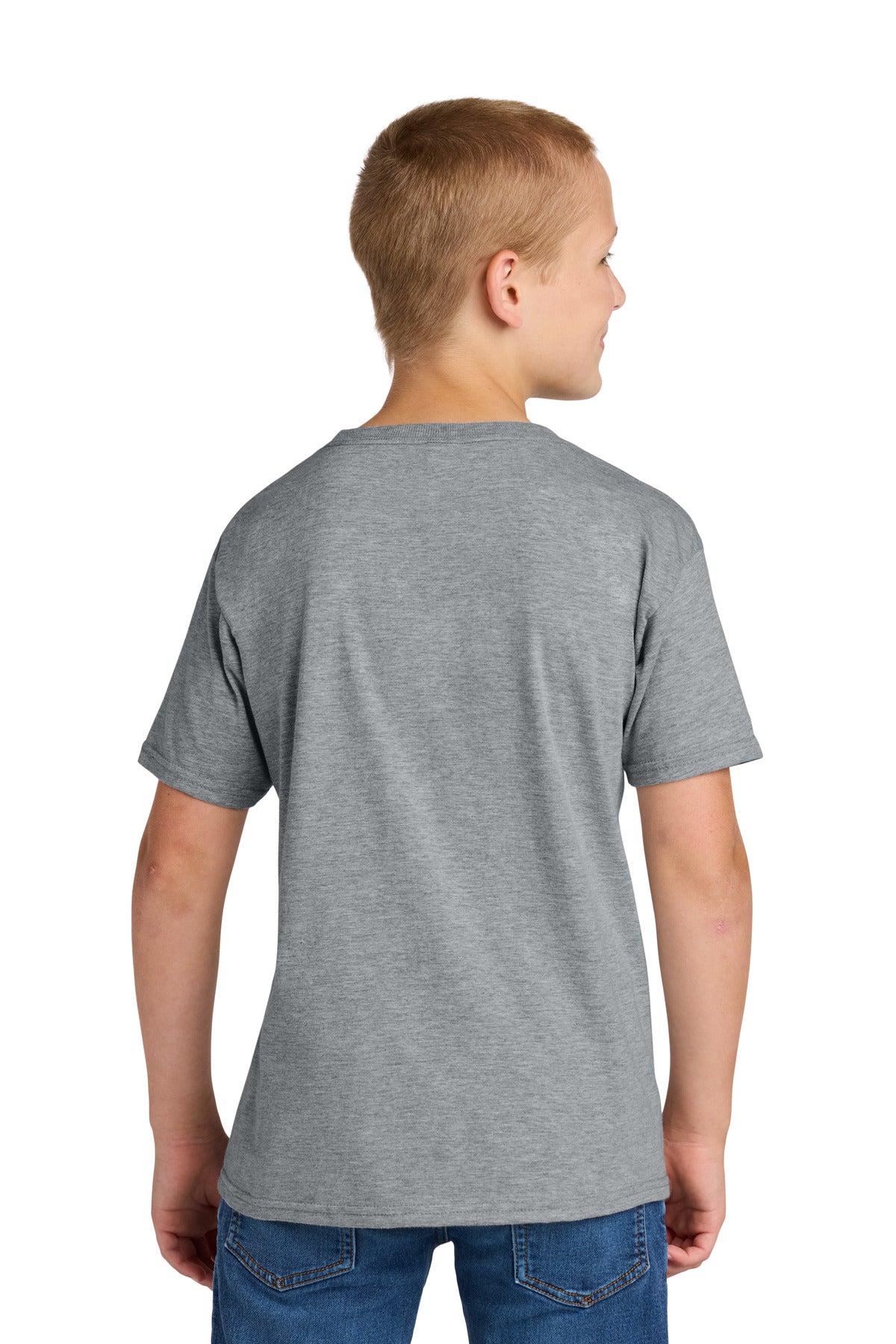 Jerzees Ultimate Youth Ring Spun T-Shirt IC46B - Athletic Heather - back
