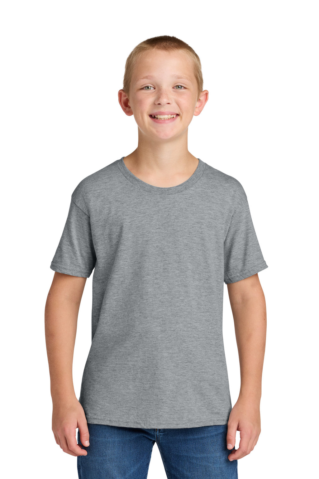 Jerzees Ultimate Youth Ring Spun T-Shirt IC46B - Athletic Heather - front