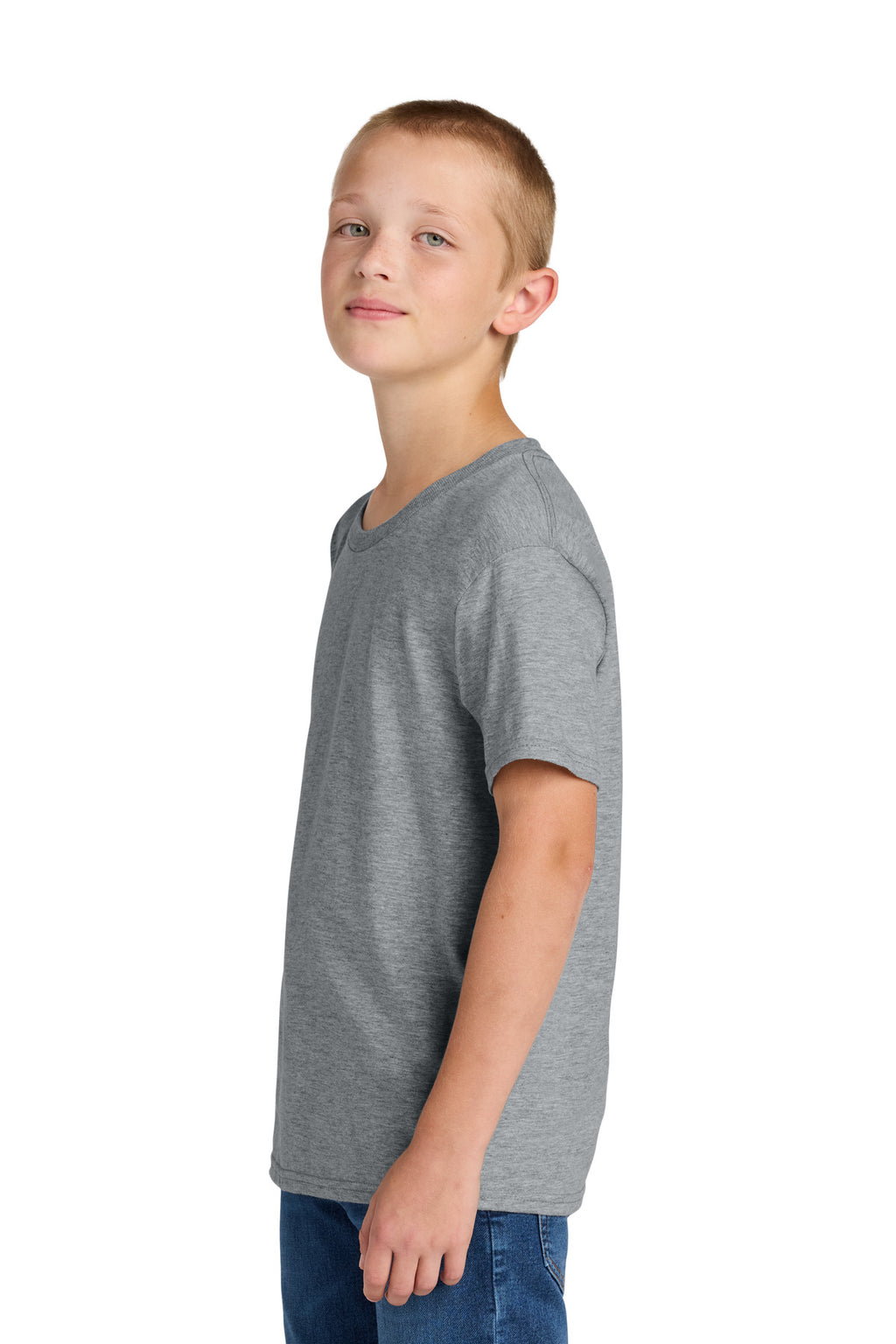 Jerzees Ultimate Youth Ring Spun T-Shirt IC46B - Athletic Heather - side