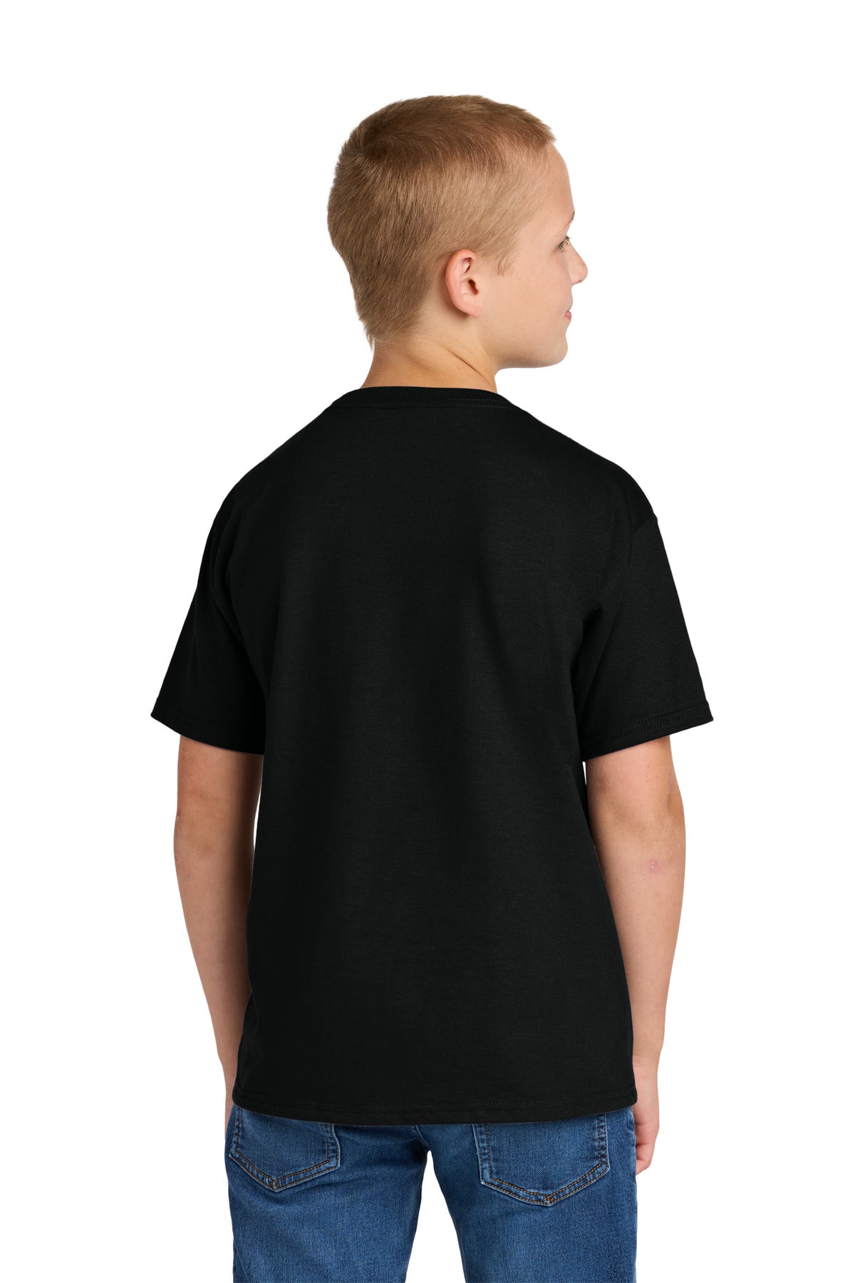 Jerzees Ultimate Youth Ring Spun T-Shirt IC46B - Black Ink - back