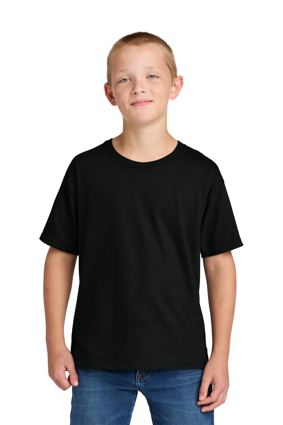 Jerzees Ultimate Youth Ring Spun T-Shirt IC46B - Black Ink - front