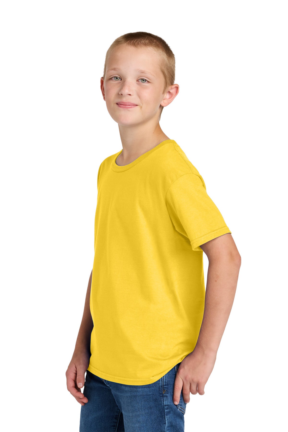 Jerzees Ultimate Youth Ring Spun T-Shirt IC46B - Island Yellow - side