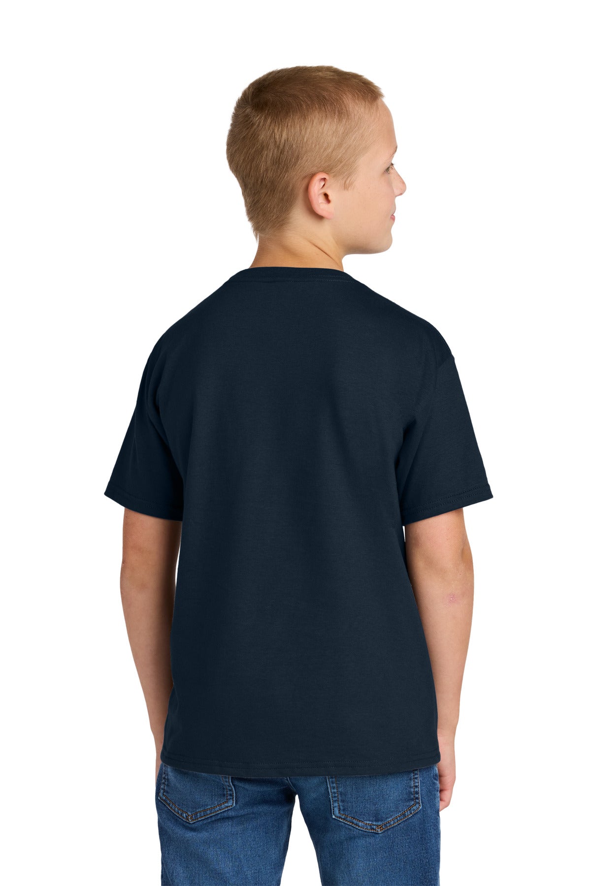 Jerzees Ultimate Youth Ring Spun T-Shirt IC46B - J. Navy - back