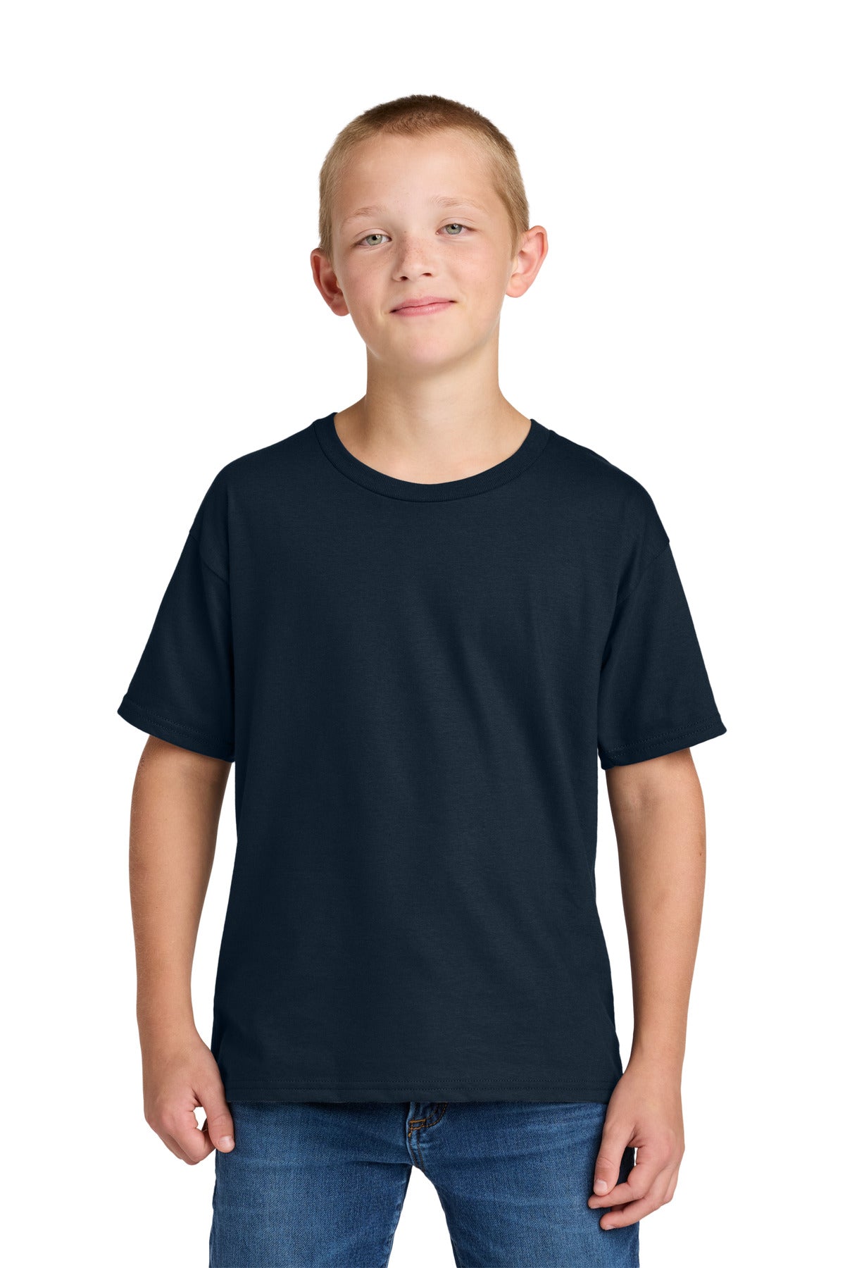 Jerzees Ultimate Youth Ring Spun T-Shirt IC46B - J. Navy - front