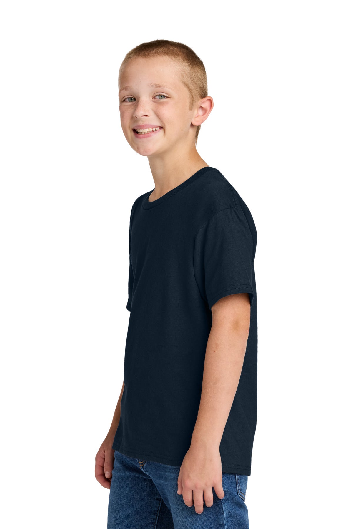 Jerzees Ultimate Youth Ring Spun T-Shirt IC46B - J. Navy - side