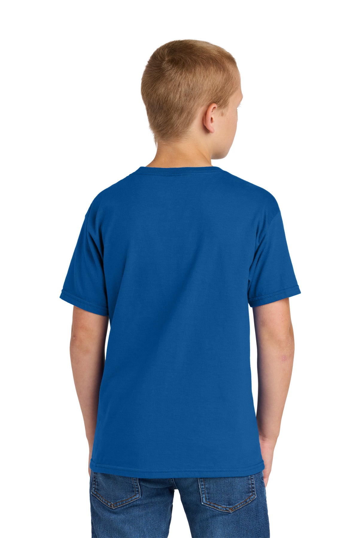 Jerzees Ultimate Youth Ring Spun T-Shirt IC46B - Royal - back