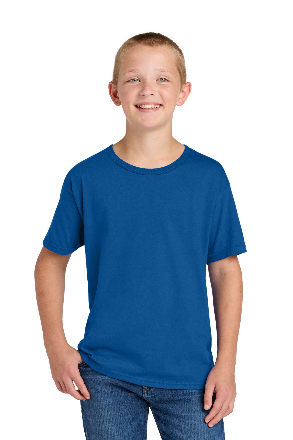 Jerzees Ultimate Youth Ring Spun T-Shirt IC46B - Royal - front