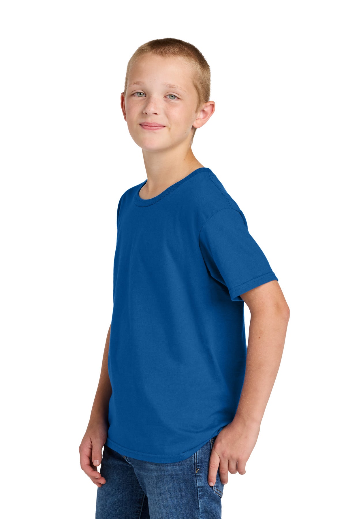 Jerzees Ultimate Youth Ring Spun T-Shirt IC46B - Royal - side