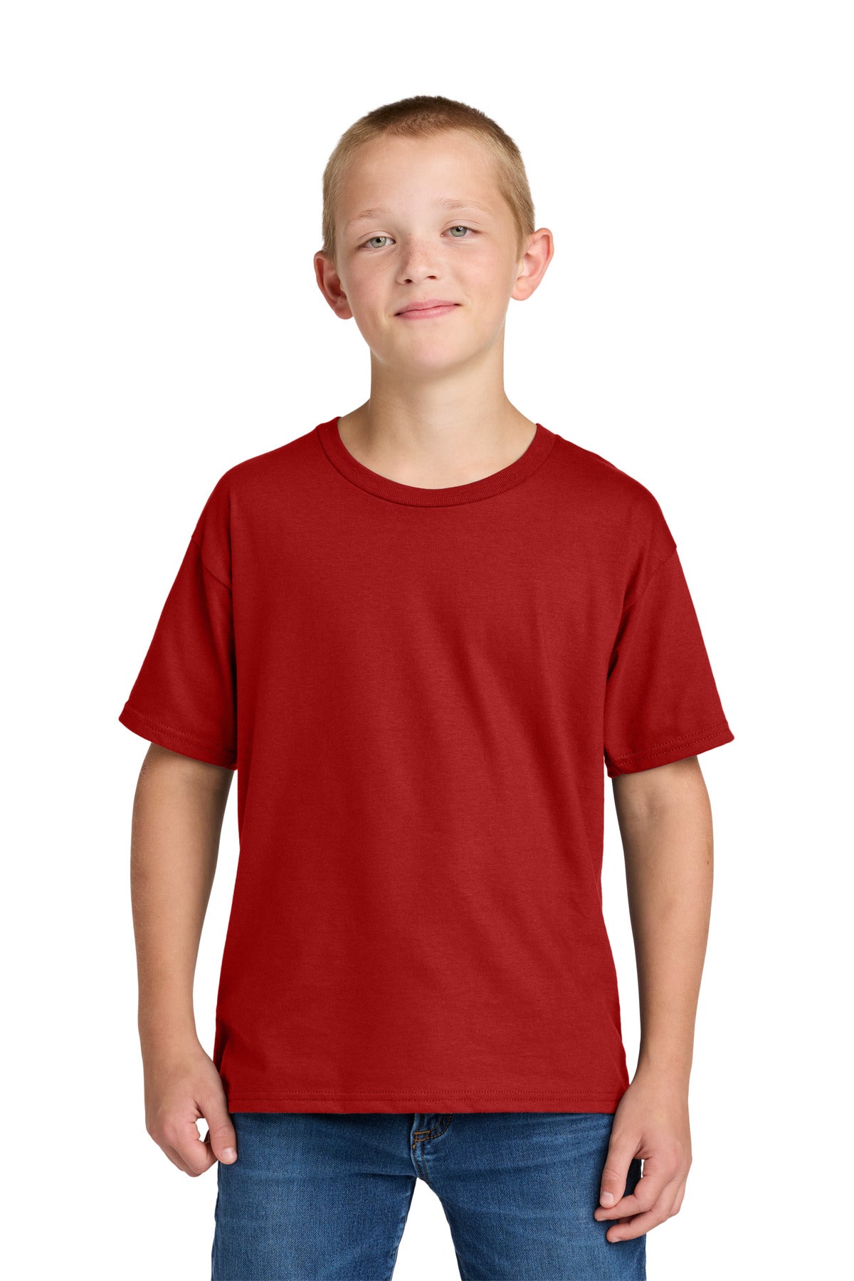 Jerzees Ultimate Youth Ring Spun T-Shirt IC46B - True Red - front