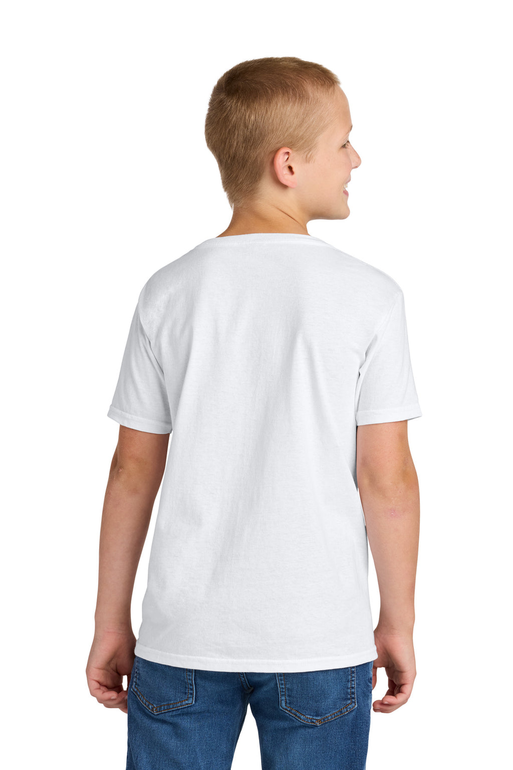 Jerzees Ultimate Youth Ring Spun T-Shirt IC46B - White - back