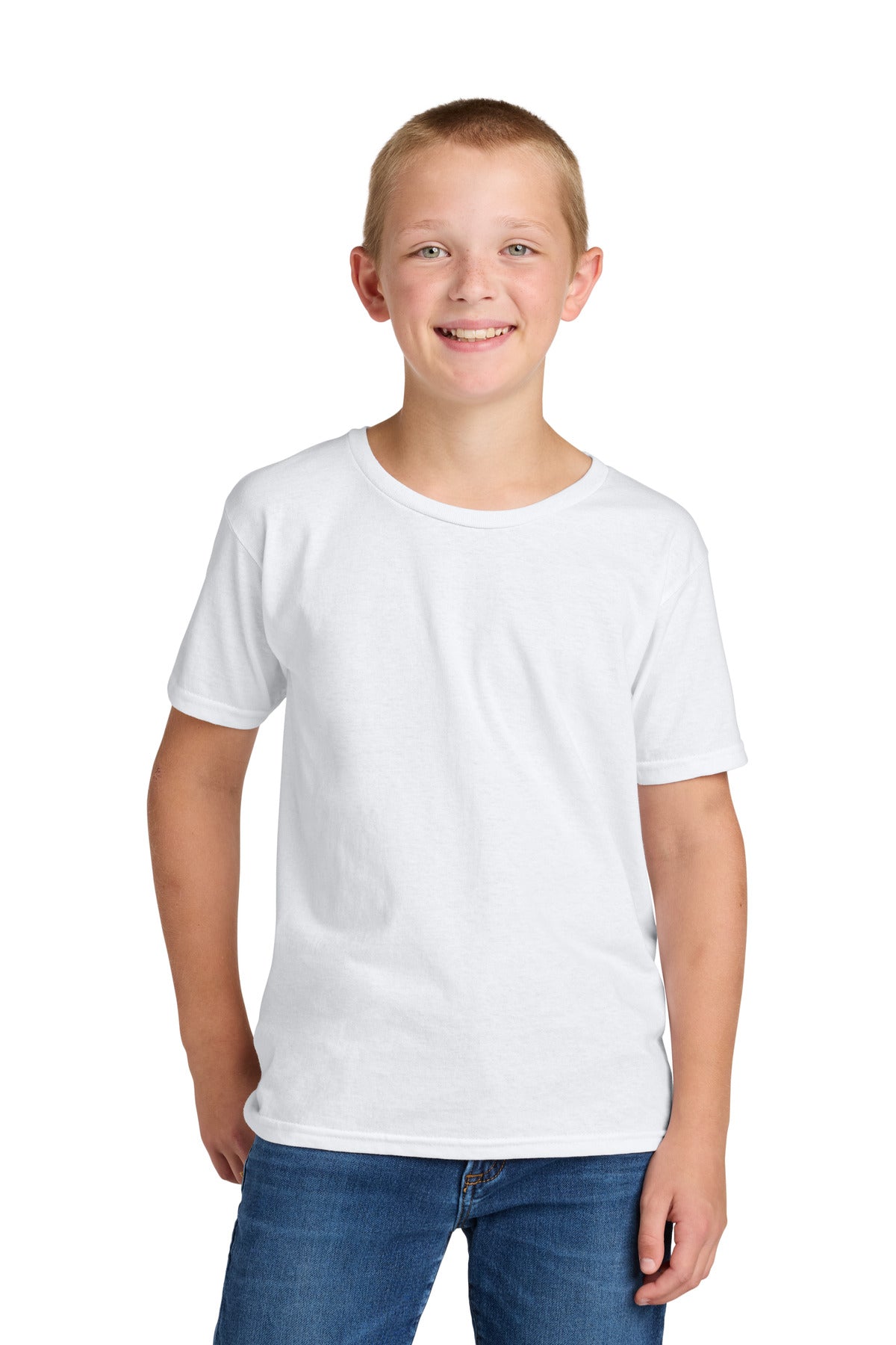 Jerzees Ultimate Youth Ring Spun T-Shirt IC46B - White - front