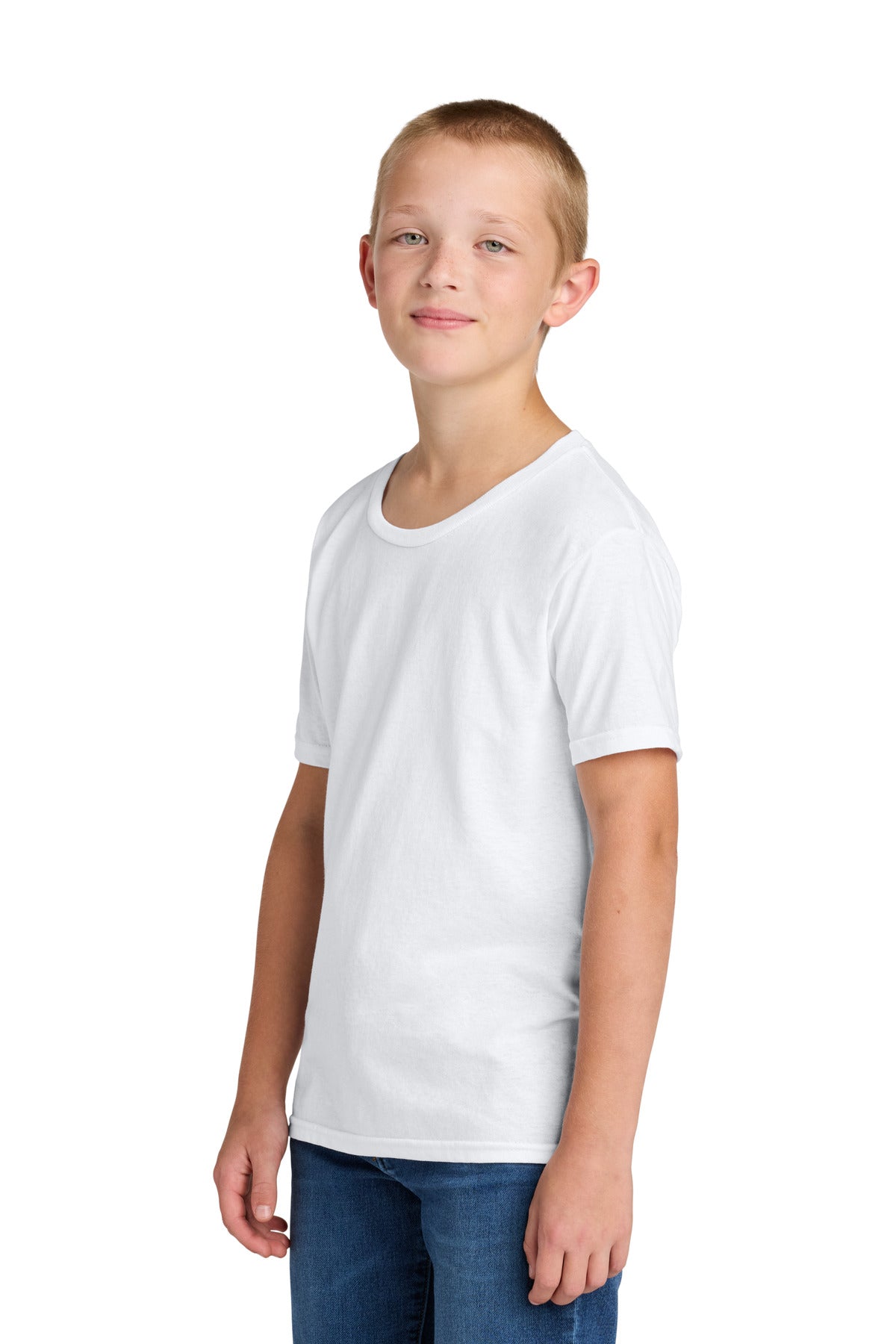 Jerzees Ultimate Youth Ring Spun T-Shirt IC46B - White - side