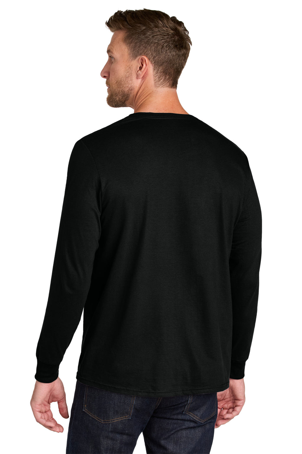 Jerzees Ultimate Unisex Ring Spun Long Sleeve T-Shirt IC46L - Black Ink - back