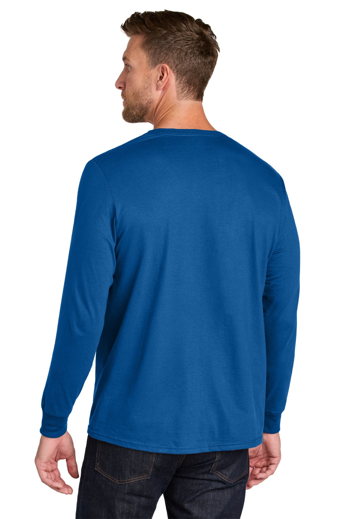 Jerzees Ultimate Unisex Ring Spun Long Sleeve T-Shirt IC46L - Royal - back