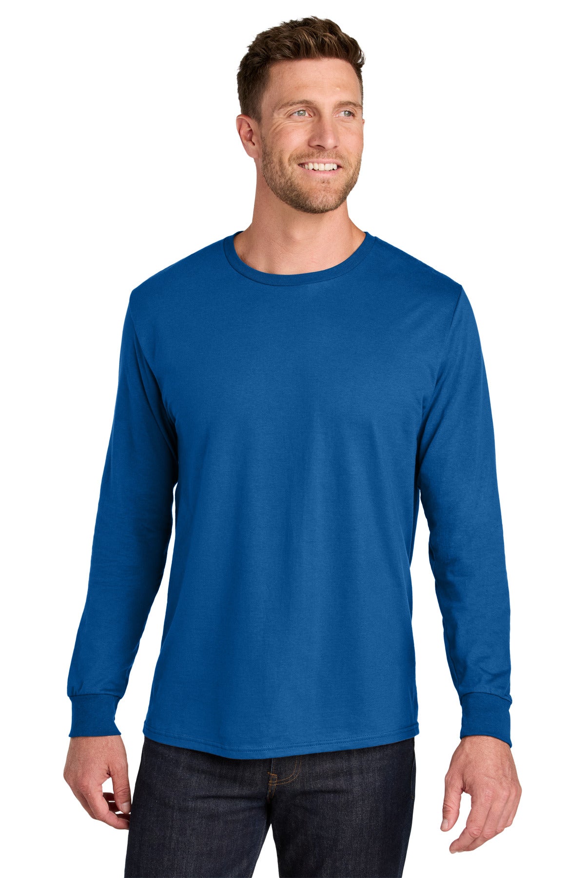 Jerzees Ultimate Unisex Ring Spun Long Sleeve T-Shirt IC46L - Royal - front