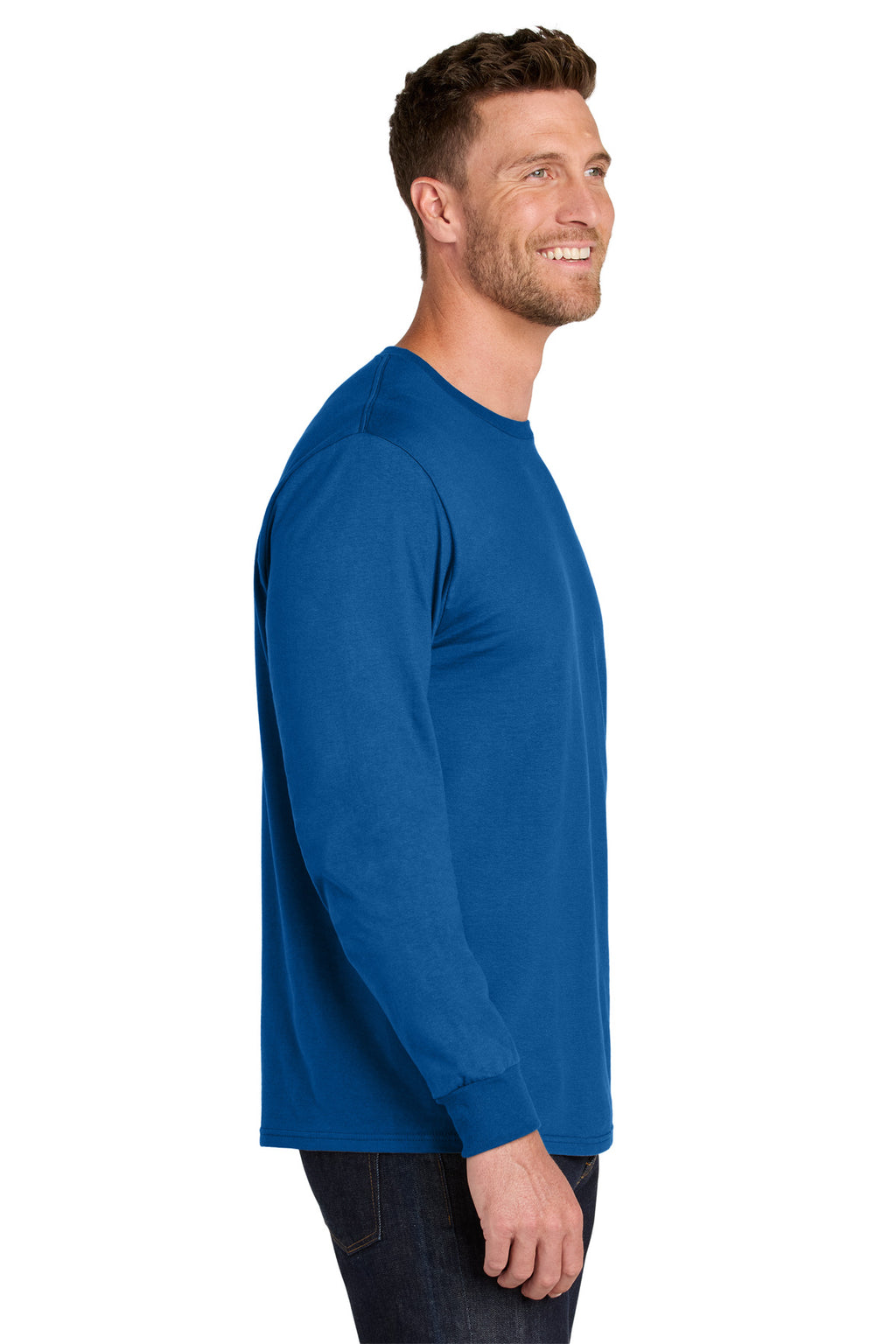 Jerzees Ultimate Unisex Ring Spun Long Sleeve T-Shirt IC46L - Royal - side