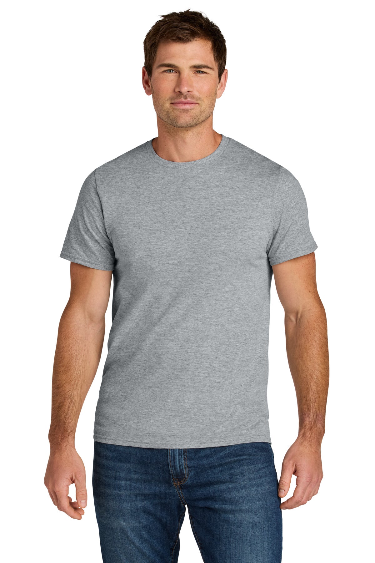 Jerzees Ultimate Unisex Ring Spun T-Shirt IC46M - Athletic Heather - front