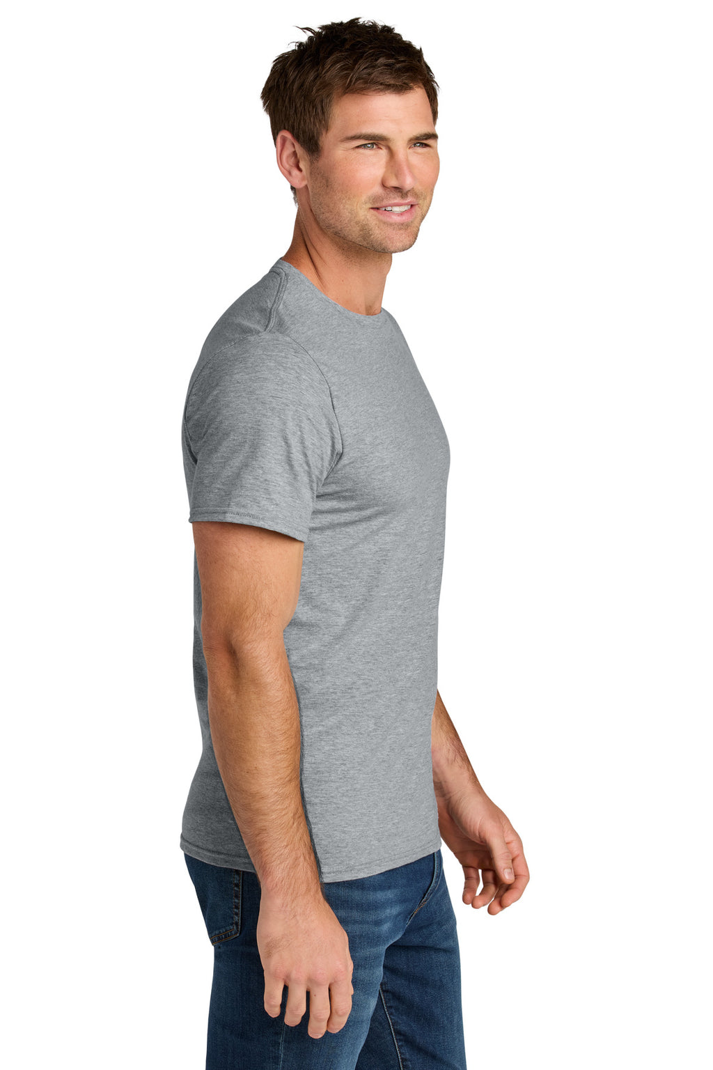 Jerzees Ultimate Unisex Ring Spun T-Shirt IC46M - Athletic Heather - side