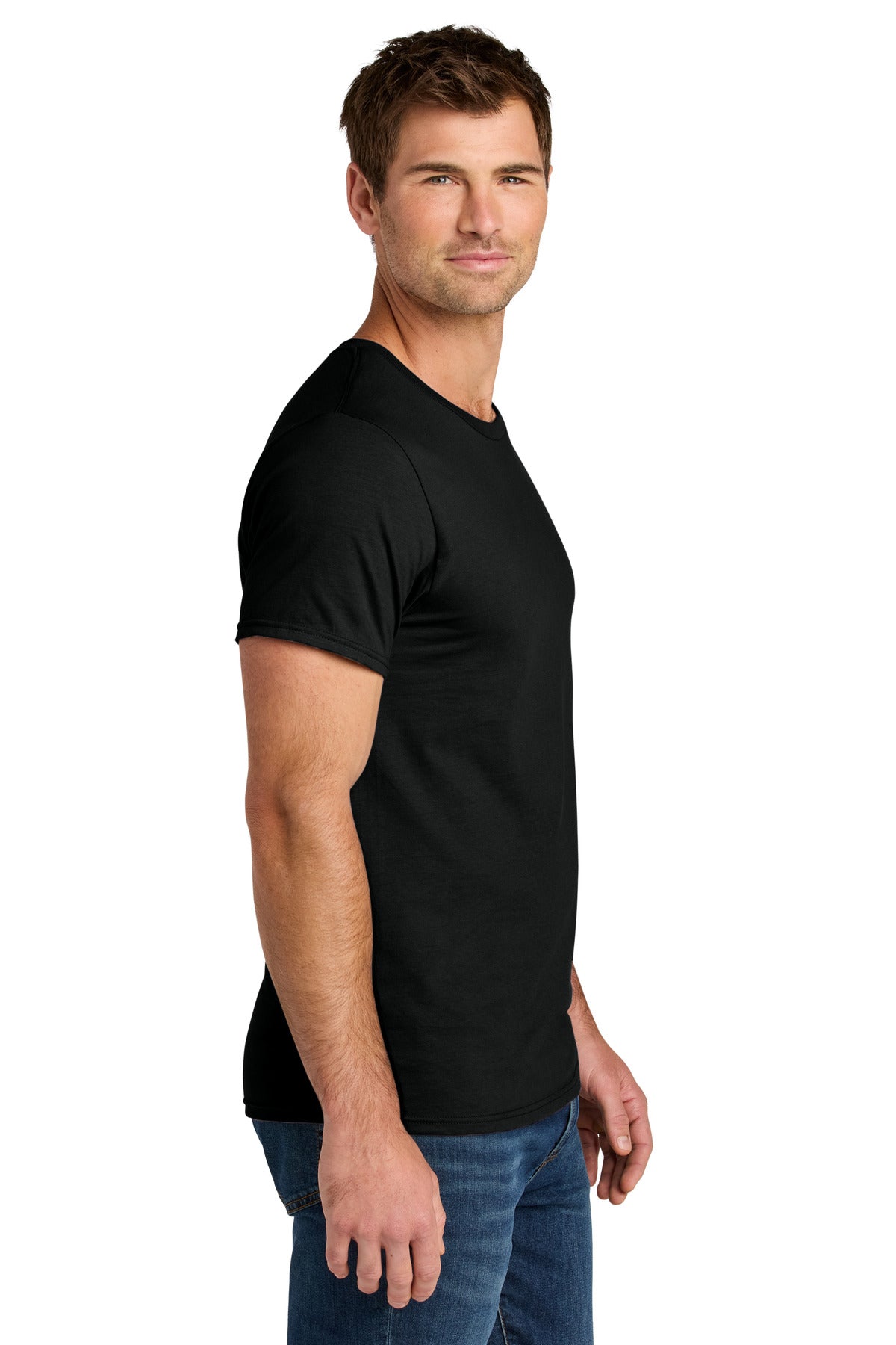 Jerzees Ultimate Unisex Ring Spun T-Shirt IC46M - Black Ink - side
