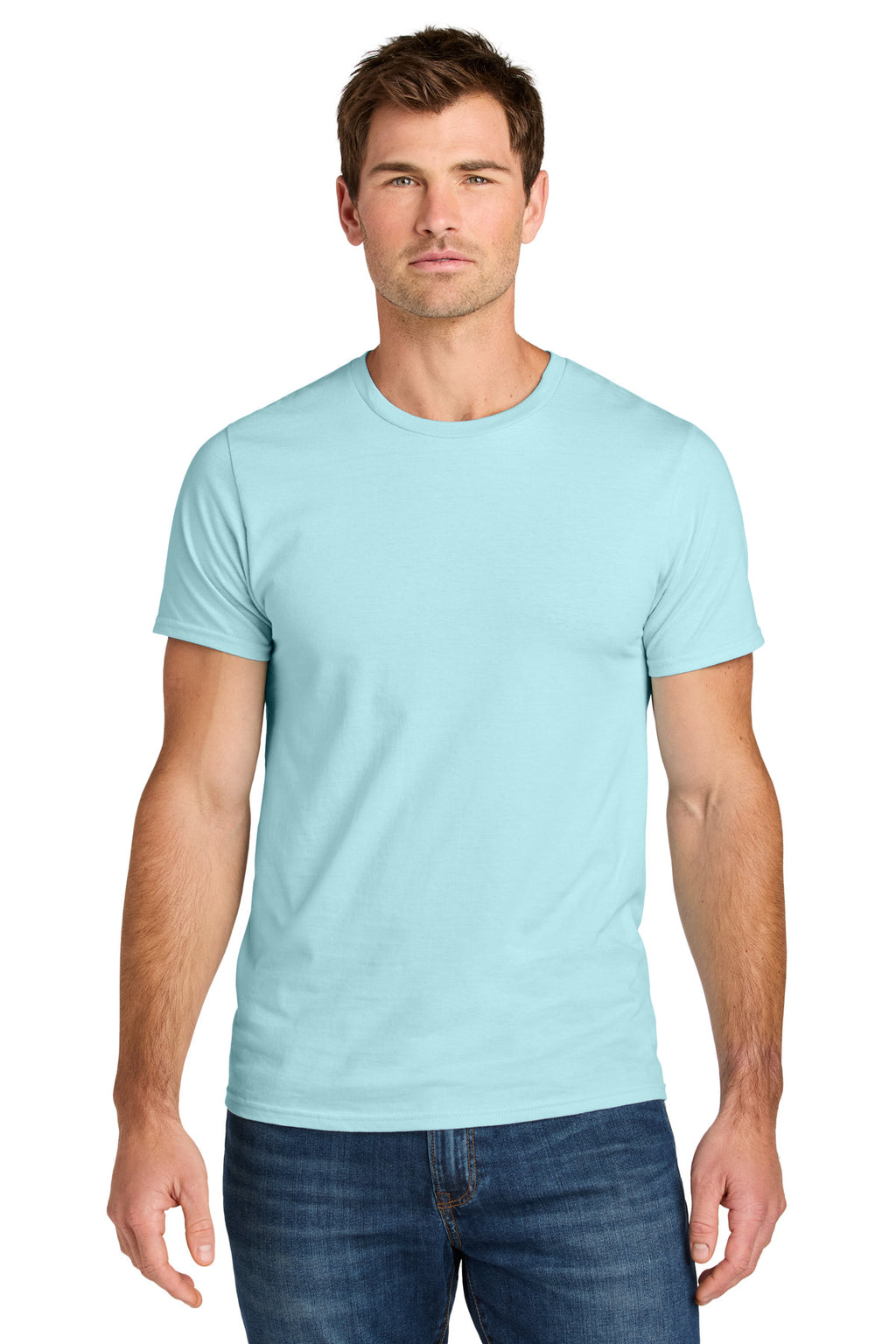 Jerzees Ultimate Unisex Ring Spun T-Shirt IC46M - Breezy Blue - front