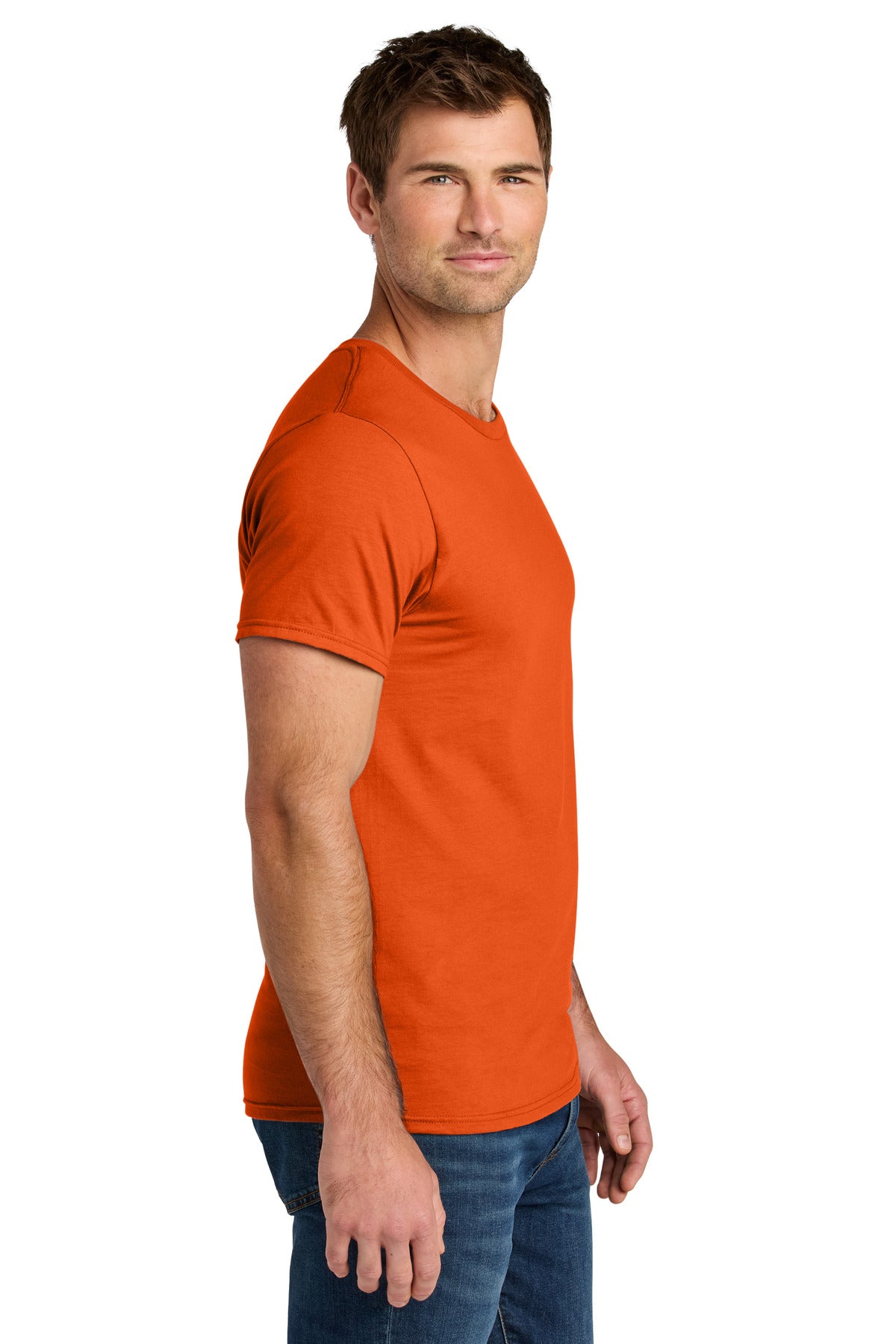 Jerzees Ultimate Unisex Ring Spun T-Shirt IC46M - Burnt Orange - side