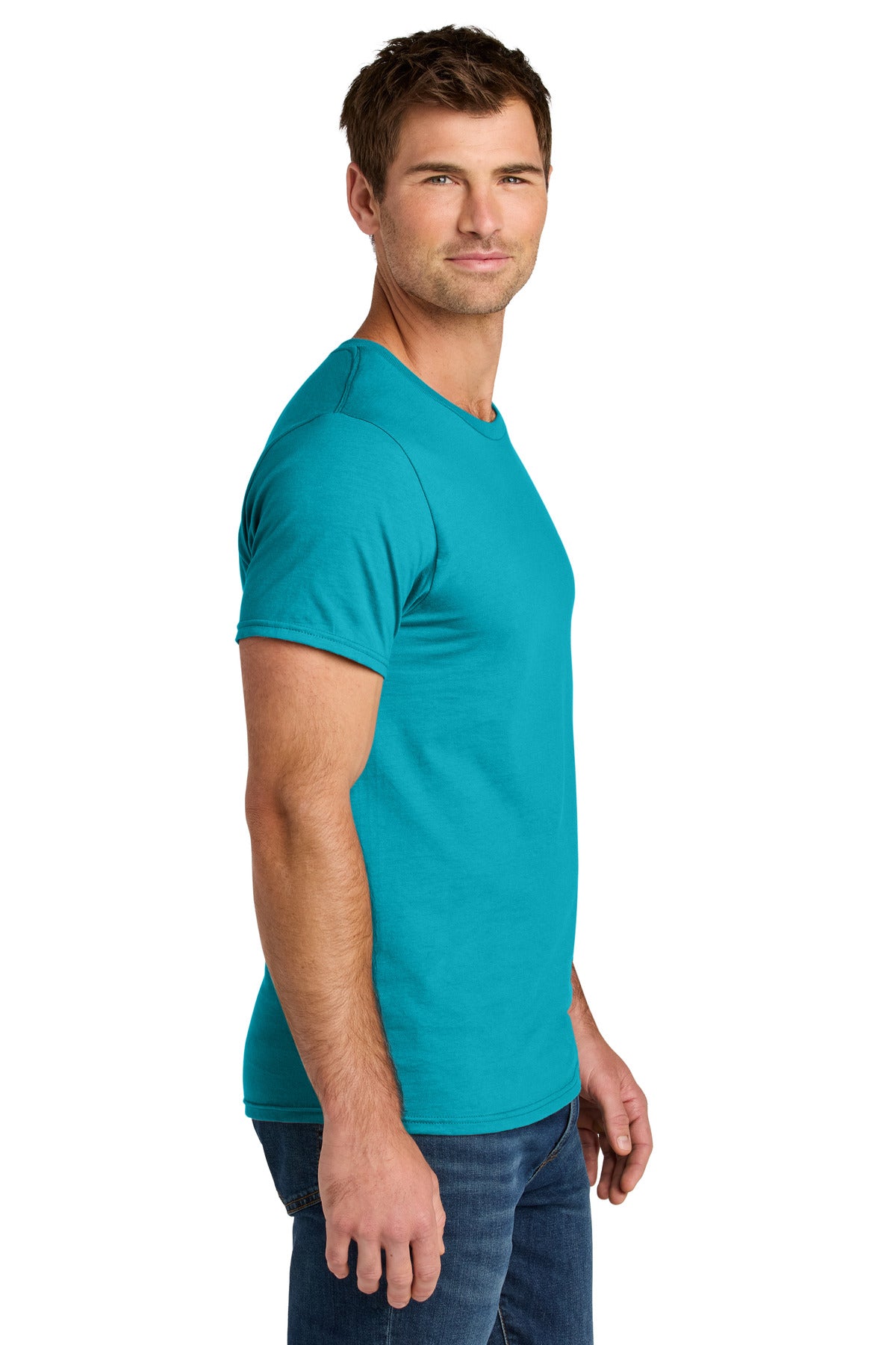 Jerzees Ultimate Unisex Ring Spun T-Shirt IC46M - California Blue - side