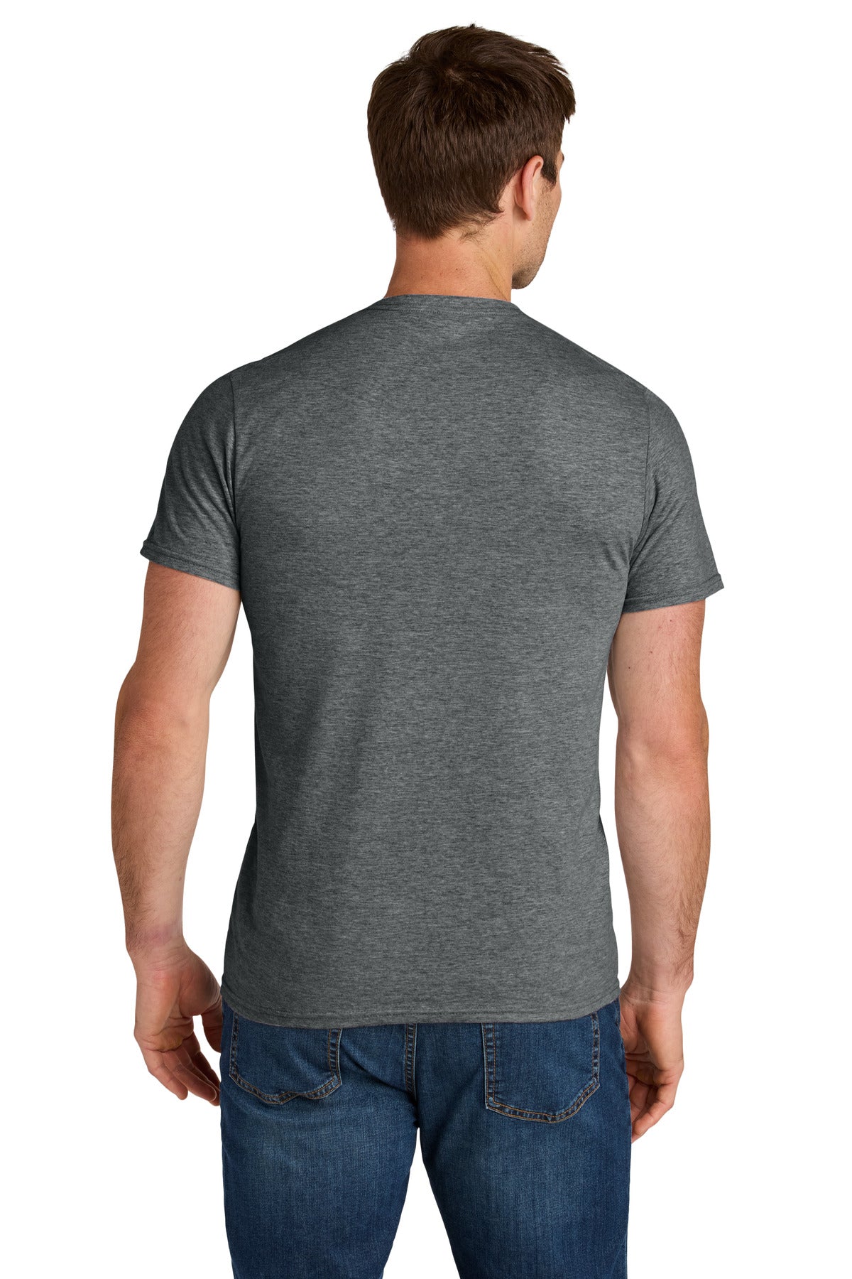 Jerzees Ultimate Unisex Ring Spun T-Shirt IC46M - Charcoal Heather - back