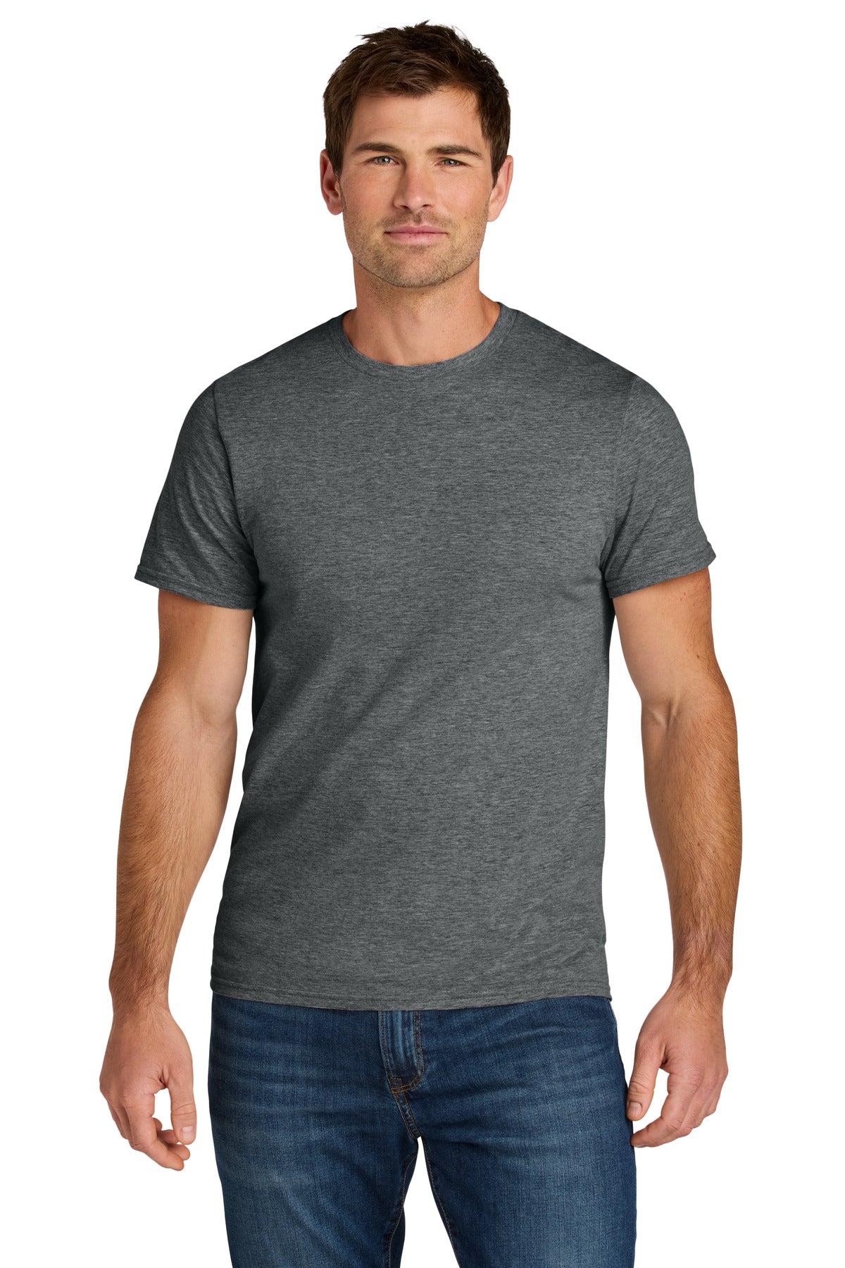 Jerzees Ultimate Unisex Ring Spun T-Shirt IC46M - Charcoal Heather - front