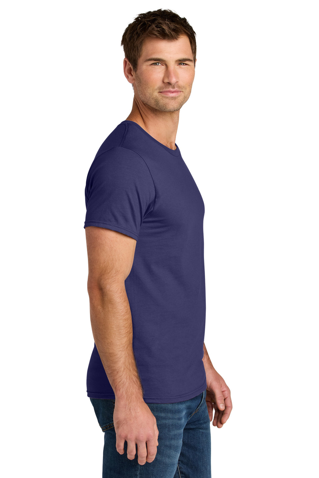 Jerzees Ultimate Unisex Ring Spun T-Shirt IC46M - Deep Purple - side