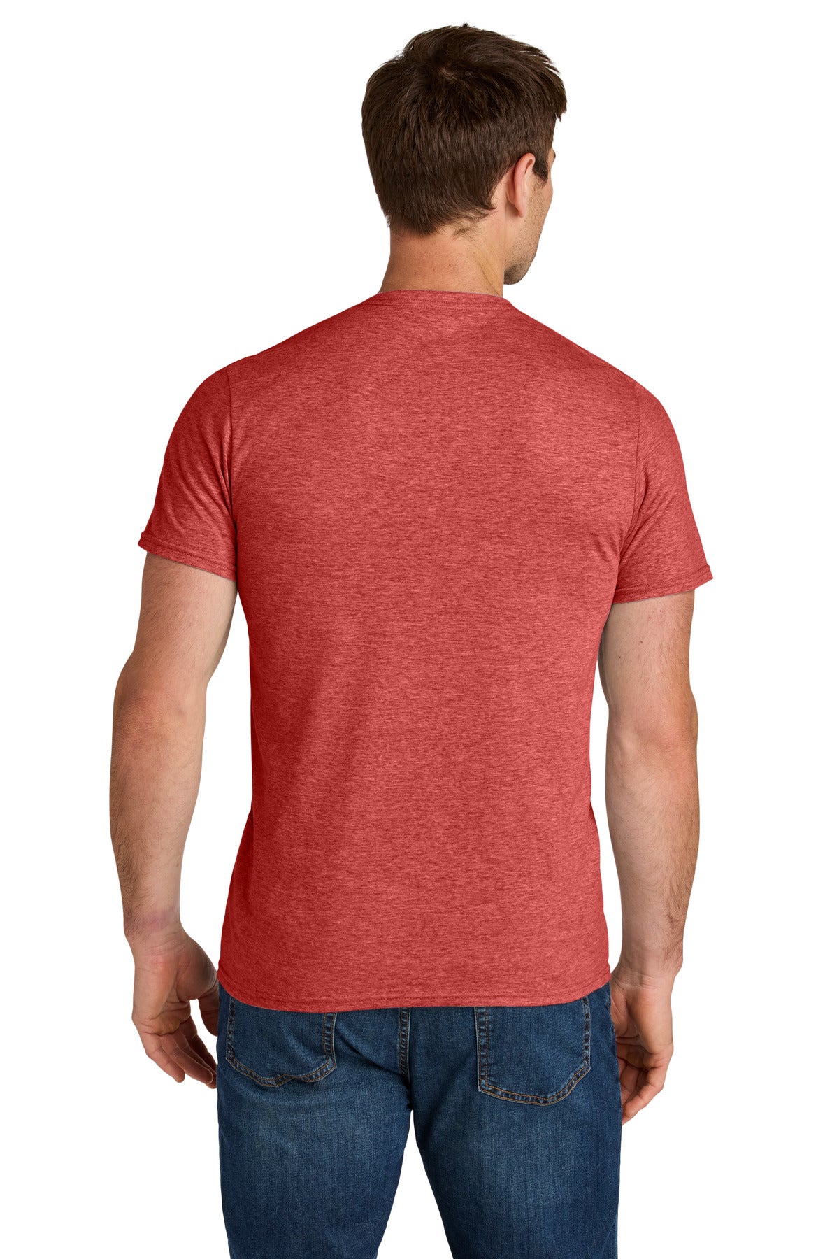Jerzees Ultimate Unisex Ring Spun T-Shirt IC46M - Fiery Red Heather - back