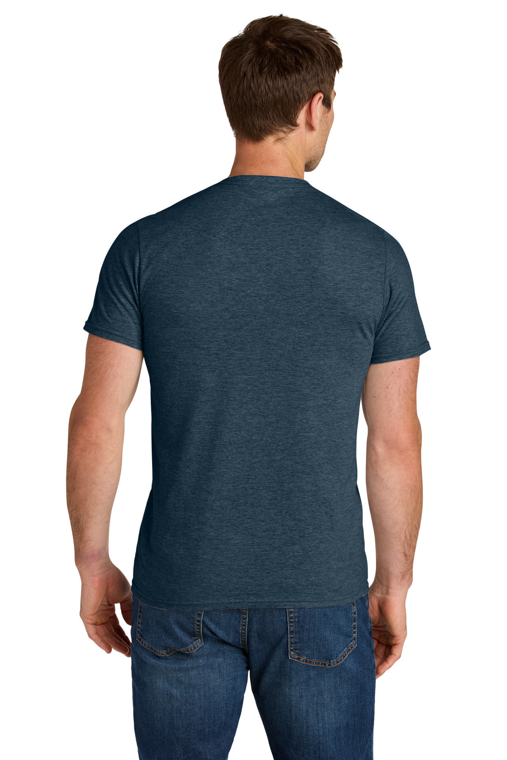 Jerzees Ultimate Unisex Ring Spun T-Shirt IC46M - Indigo Heather - back