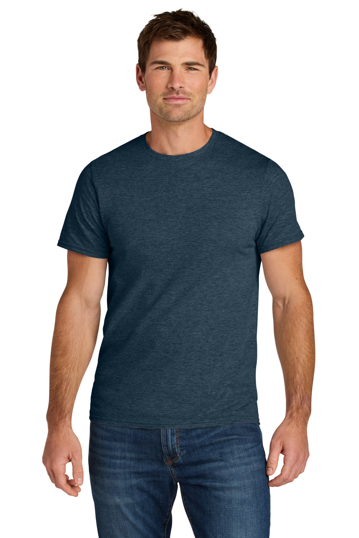 Jerzees Ultimate Unisex Ring Spun T-Shirt IC46M - Indigo Heather - front