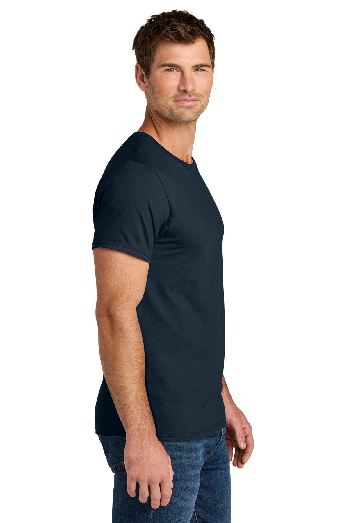 Jerzees Ultimate Unisex Ring Spun T-Shirt IC46M - J. Navy - side