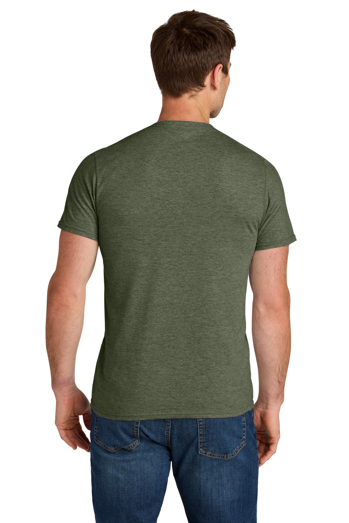 Jerzees Ultimate Unisex Ring Spun T-Shirt IC46M - Military Green Heather - back