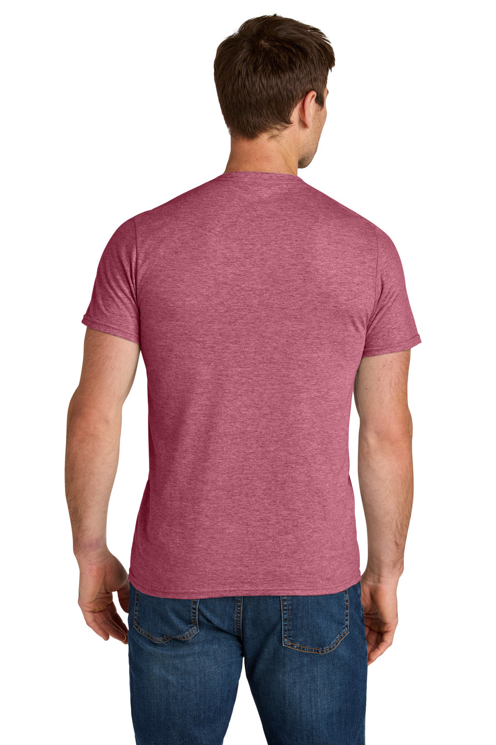 Jerzees Ultimate Unisex Ring Spun T-Shirt IC46M - Raspberry Heather - back