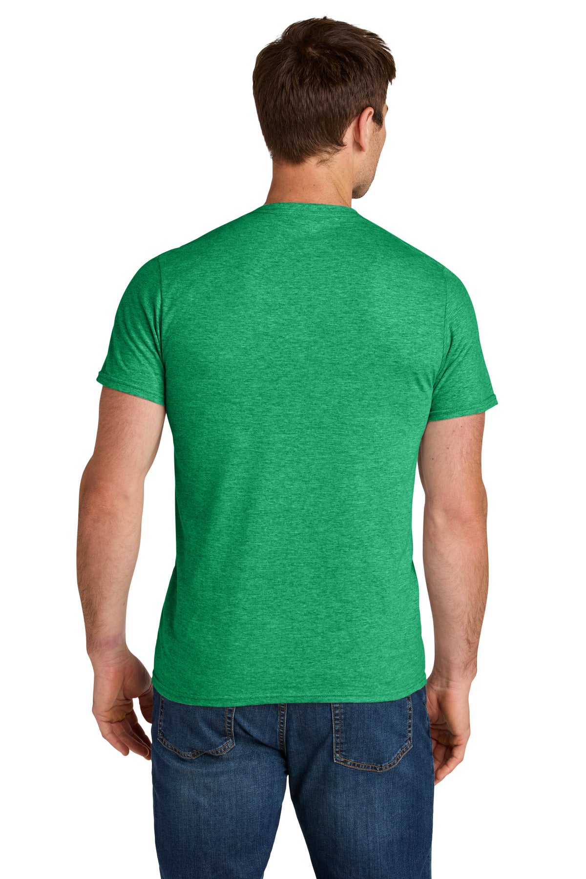 Jerzees Ultimate Unisex Ring Spun T-Shirt IC46M - Retro Heather Green - back
