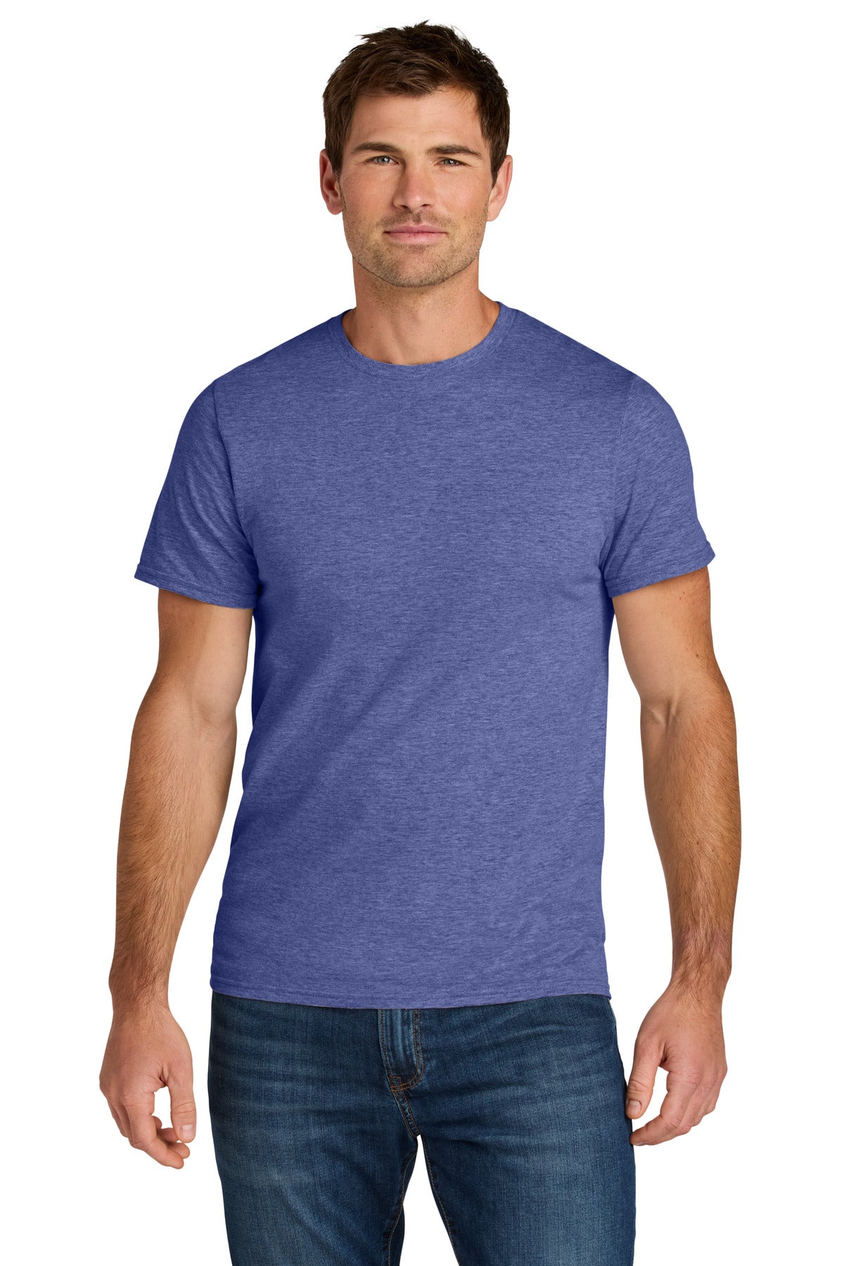 Jerzees Ultimate Unisex Ring Spun T-Shirt IC46M - Retro Heather Purple - front