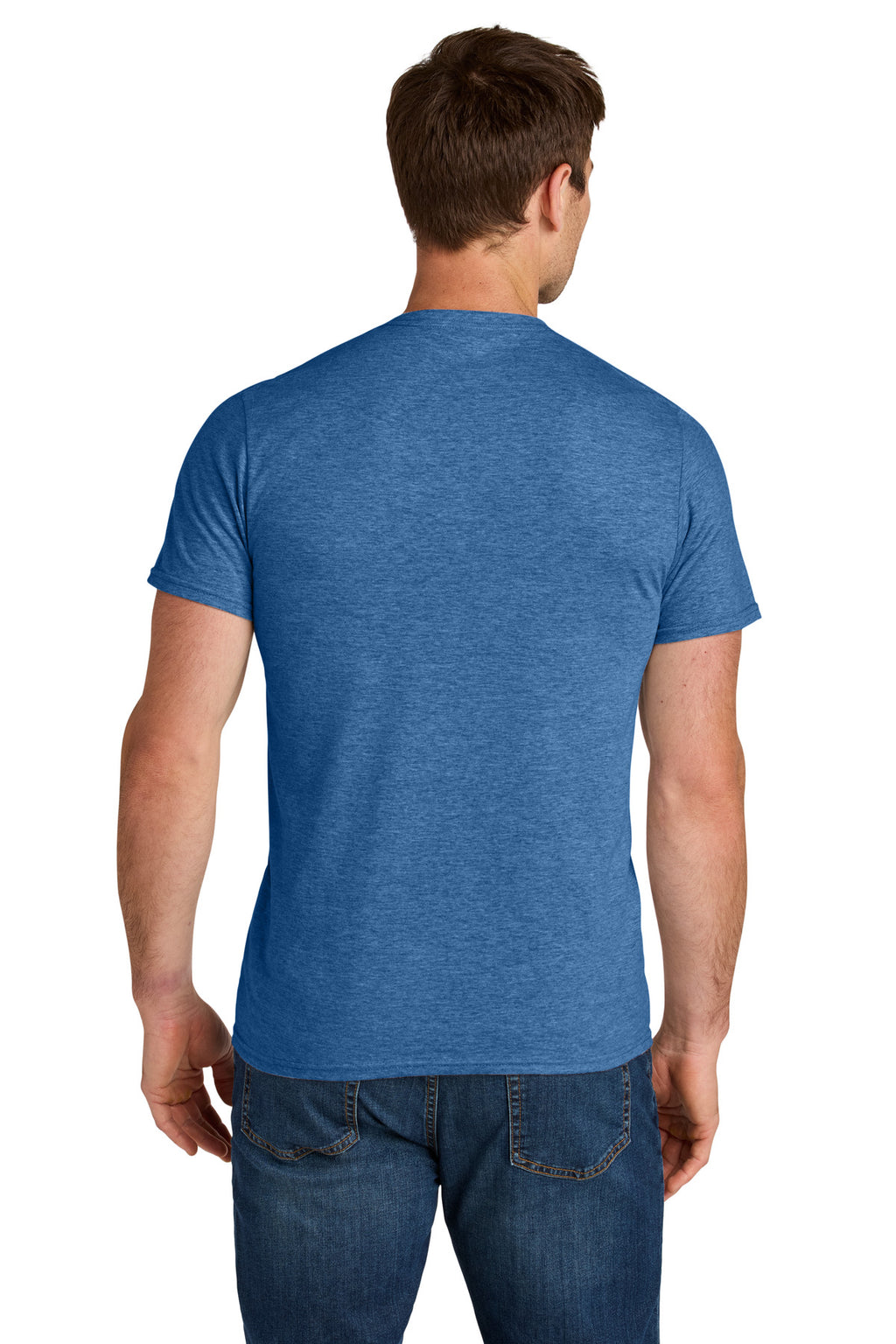 Jerzees Ultimate Unisex Ring Spun T-Shirt IC46M - Retro Heather Royal - back
