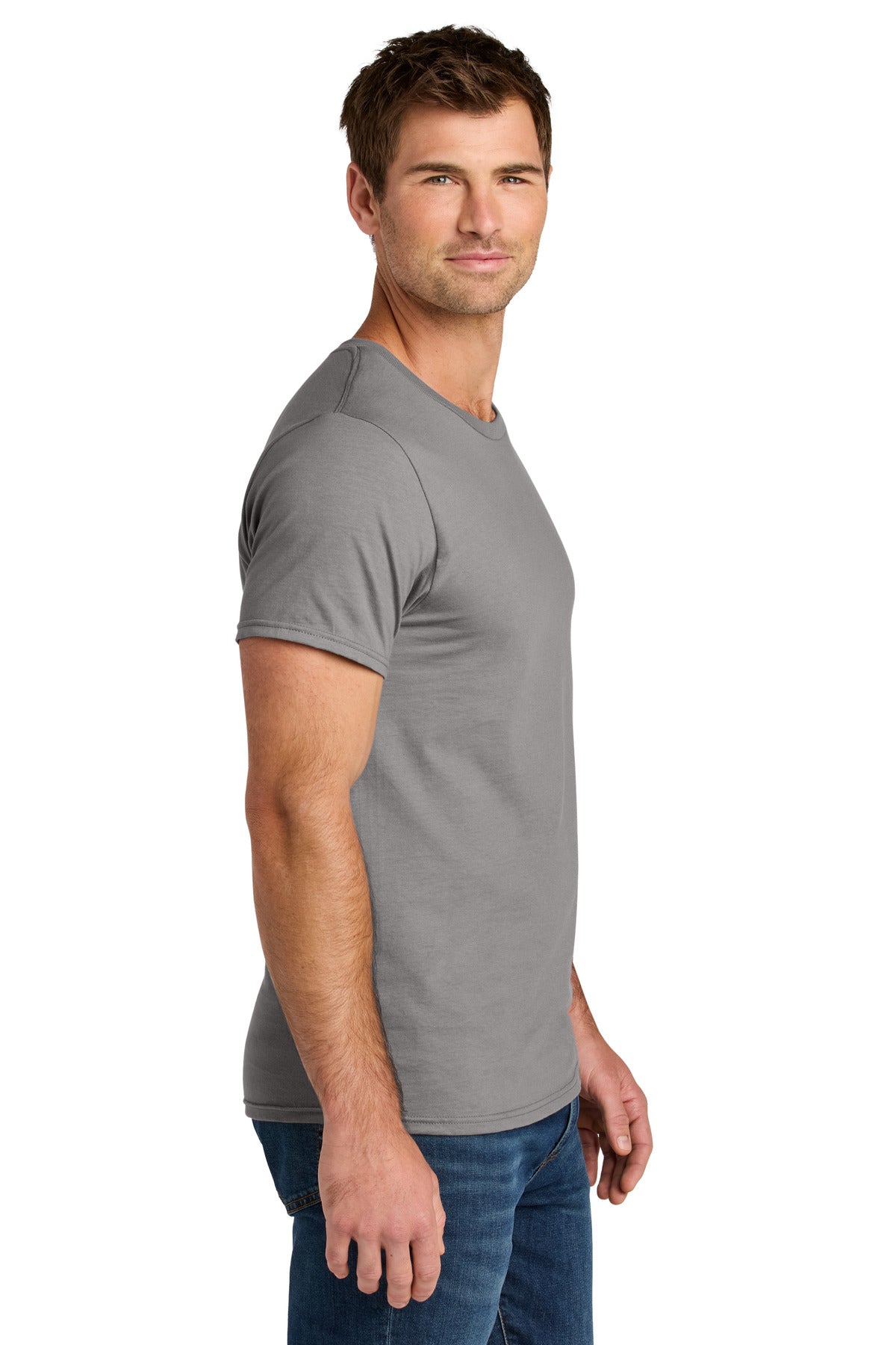 Jerzees Ultimate Unisex Ring Spun T-Shirt IC46M - Rock - side