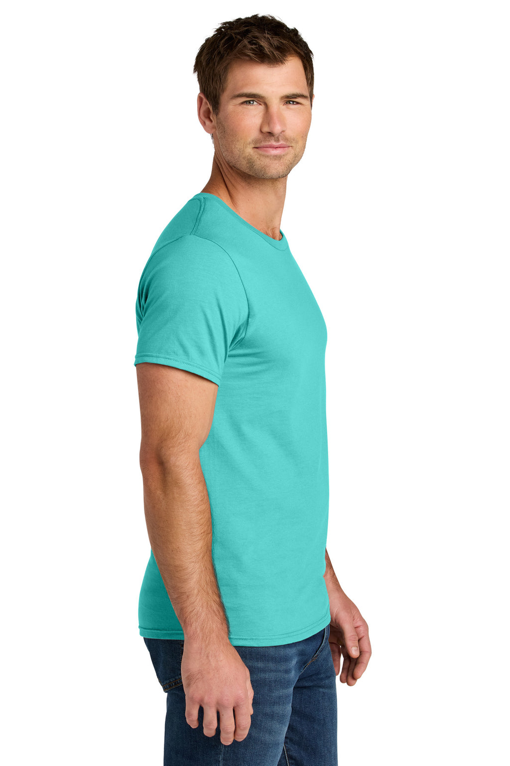 Jerzees Ultimate Unisex Ring Spun T-Shirt IC46M - Scuba Blue - side