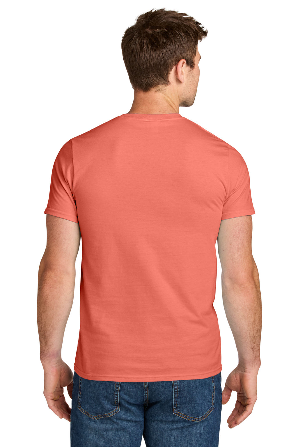 Jerzees Ultimate Unisex Ring Spun T-Shirt IC46M - Sunset Coral - back