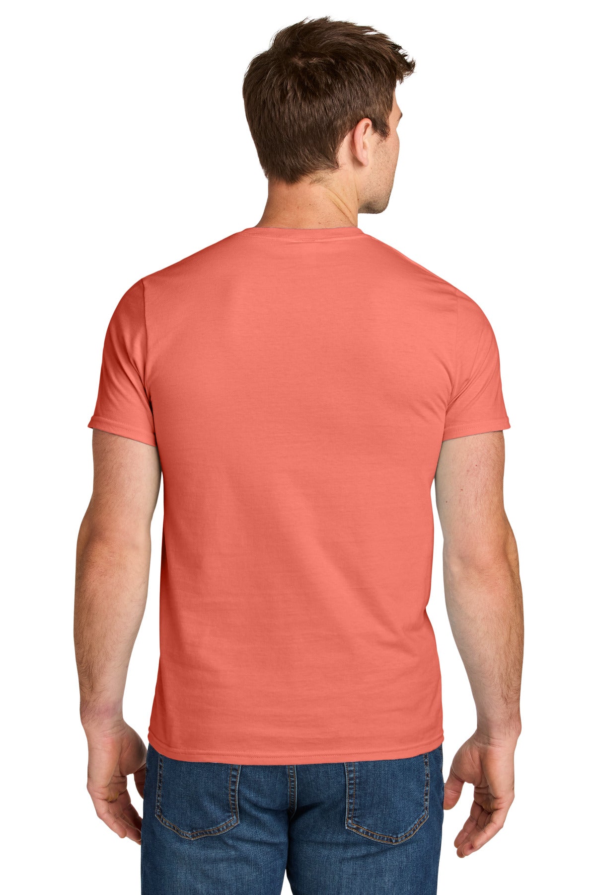 Jerzees Ultimate Unisex Ring Spun T-Shirt IC46M - Sunset Coral - back