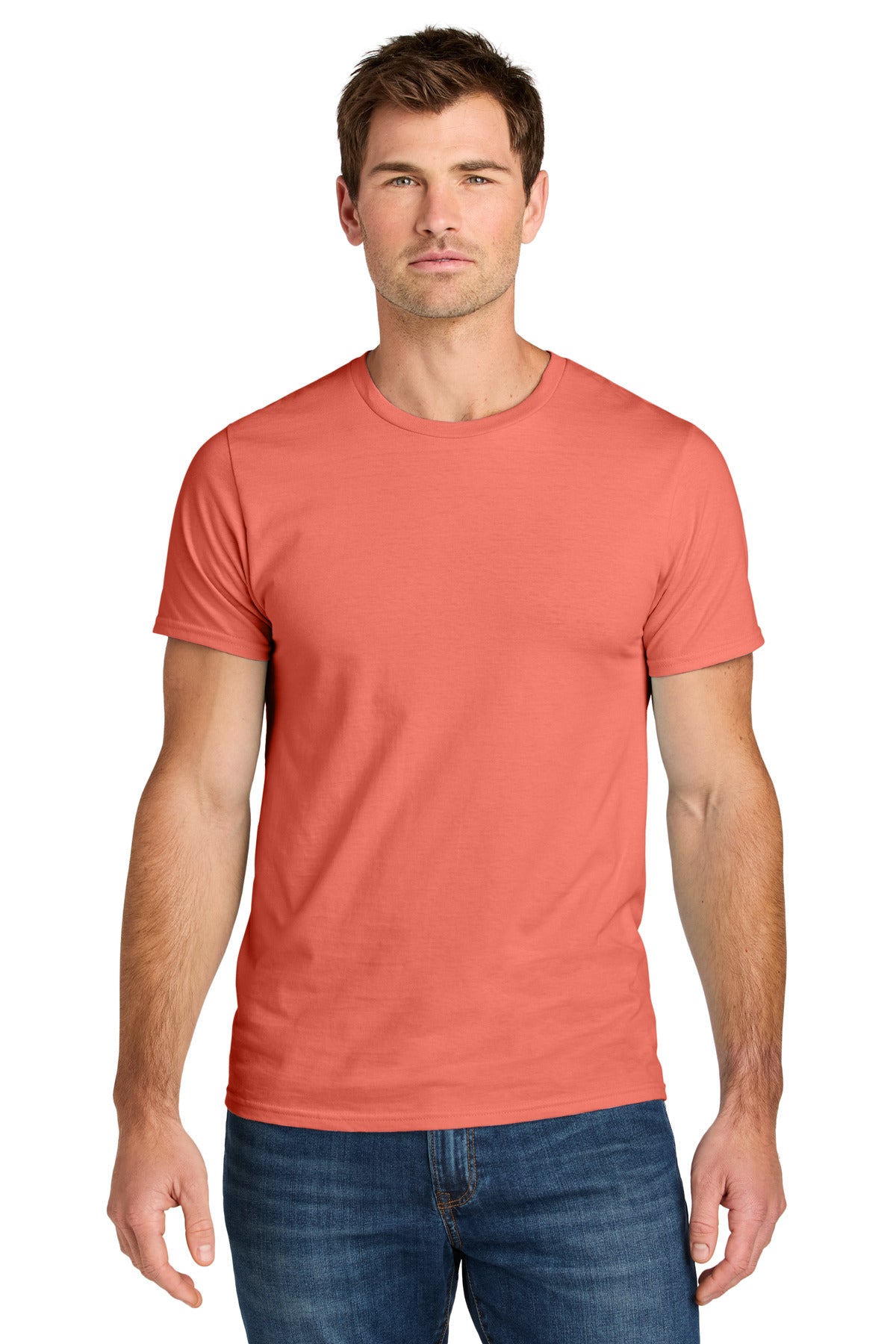 Jerzees Ultimate Unisex Ring Spun T-Shirt IC46M - Sunset Coral - front