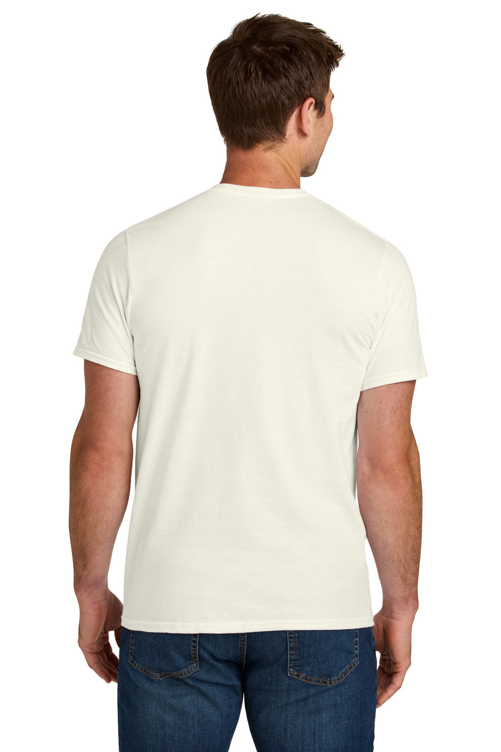 Jerzees Ultimate Unisex Ring Spun T-Shirt IC46M - Sweet Cream Heather - back
