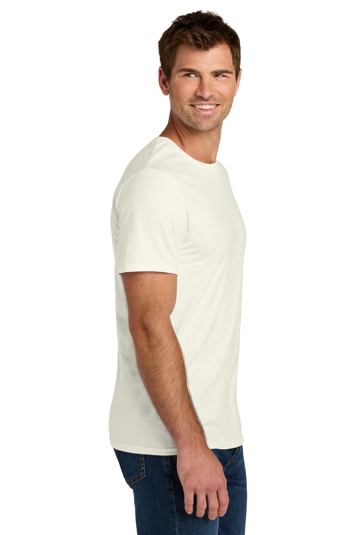 Jerzees Ultimate Unisex Ring Spun T-Shirt IC46M - Sweet Cream Heather - side