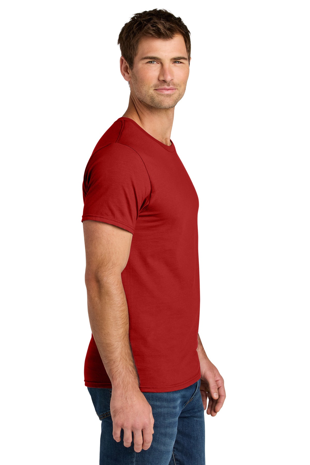 Jerzees Ultimate Unisex Ring Spun T-Shirt IC46M - True Red - side