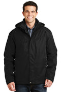 Port Authority Herringbone 3-in-1 Parka. J302 - Black - front