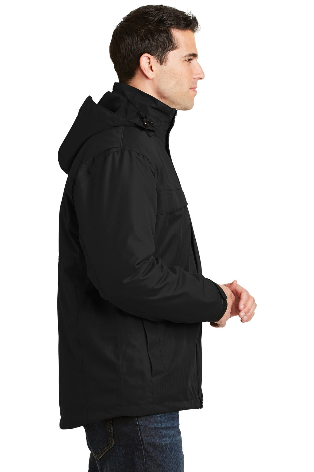 Port Authority Herringbone 3-in-1 Parka. J302 - Black - side